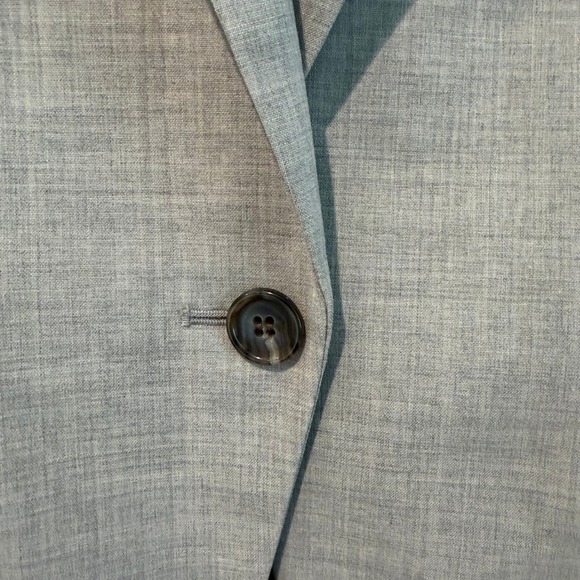 Theory Women Light Gray Wool Blend Classic Suit Blazer Sz 6 Lightweight Business - Picture 11 of 13